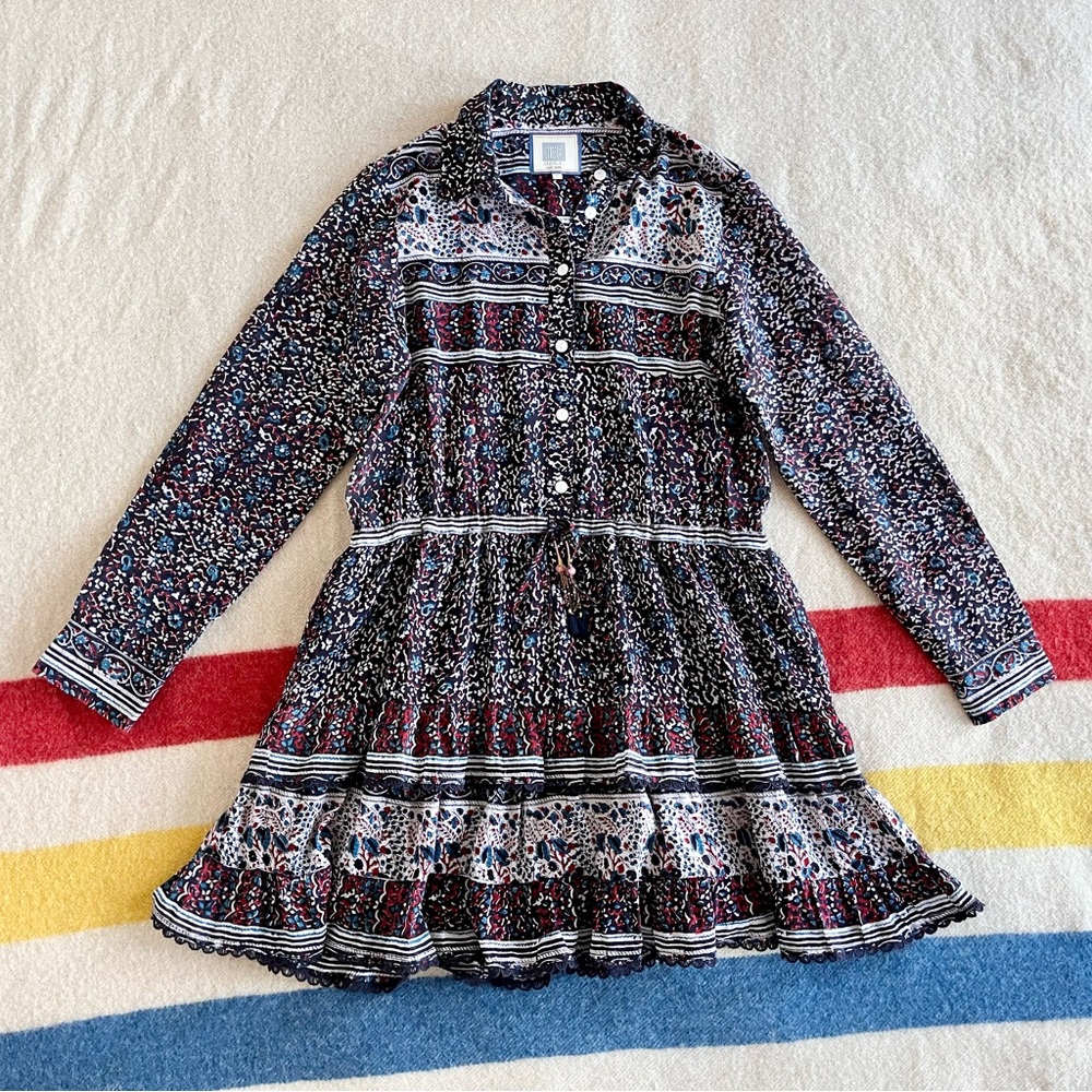 Bell by Alicia Bell Blake long sleeve shirt dress (blue/multi) - Picture 6 of 11
